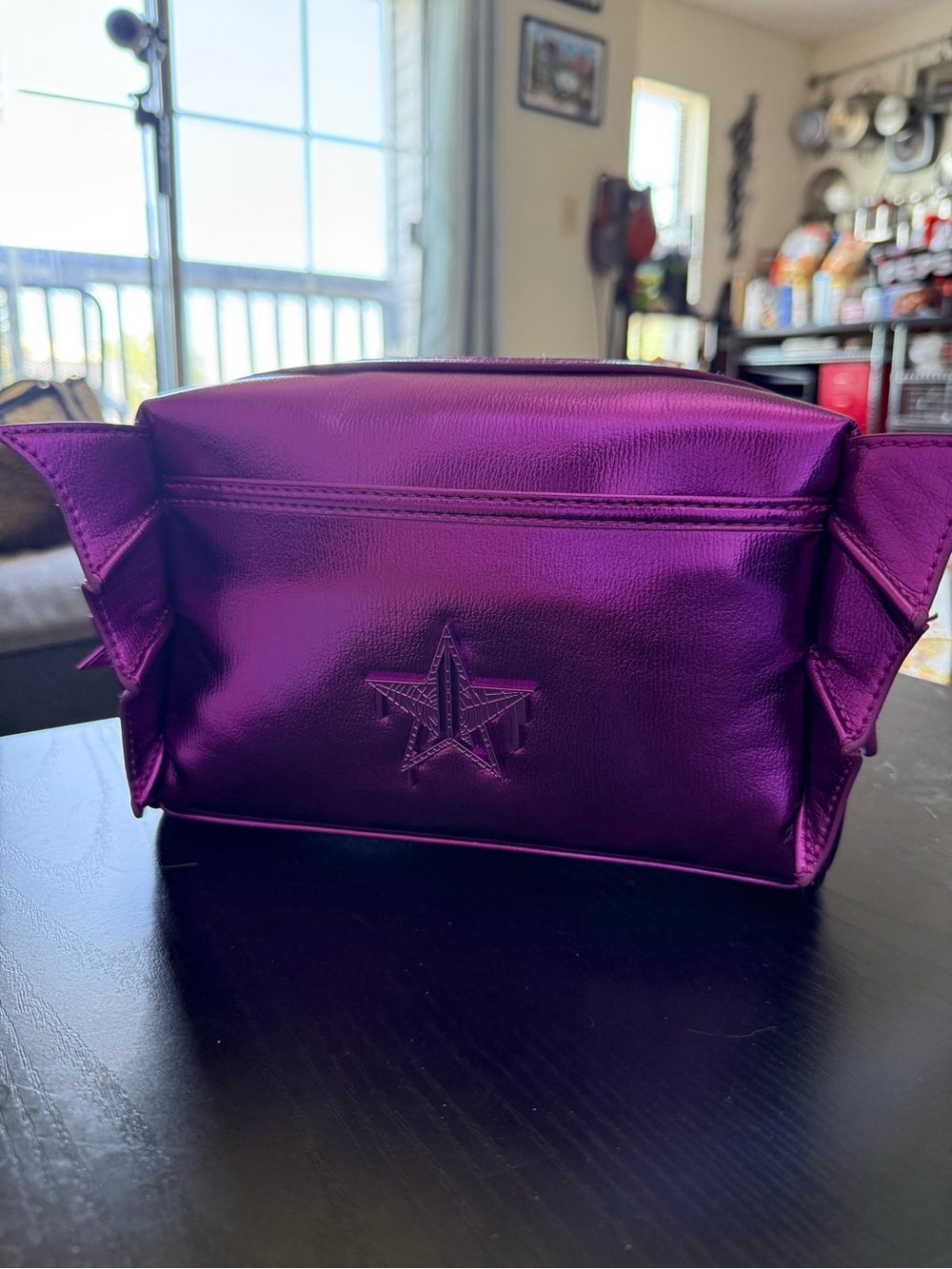 Jeffree Star Metallic Purple Makeup Bag